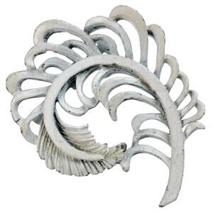 VTG Signed Gerrys Mid Century Brooch White Enamel Swirl Costume Jewelry Pin